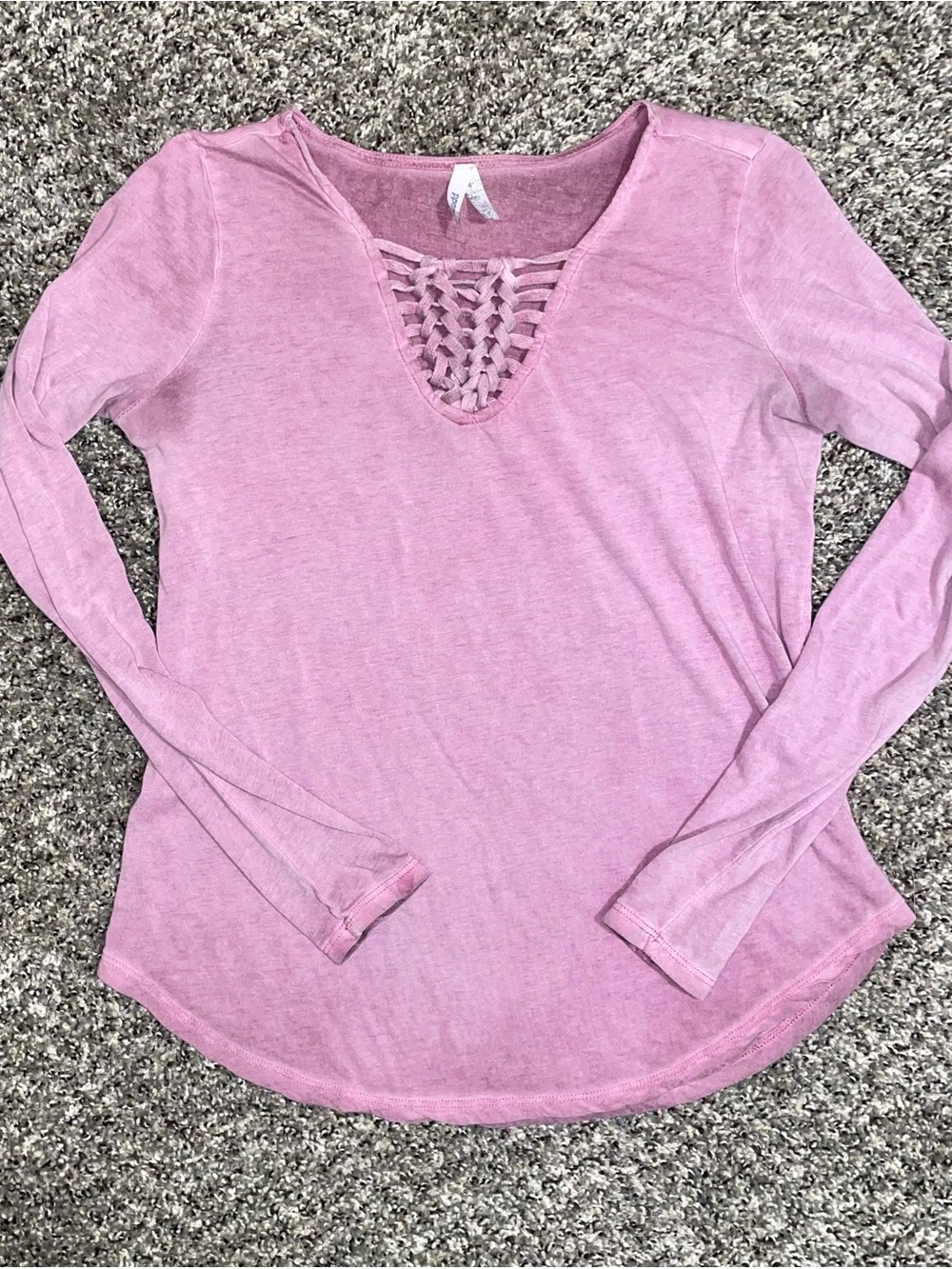 2 Mudd Long Sleeve Pink & Blue Tie-Dye Size Juniors XS - Picture 2 of 12